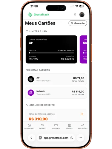 Interface de Gestão de Cartões